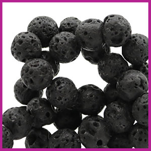 Lavasteen zwart rond Ø8mm