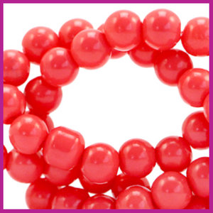 Glaskraal opaque Ø4mm coral red