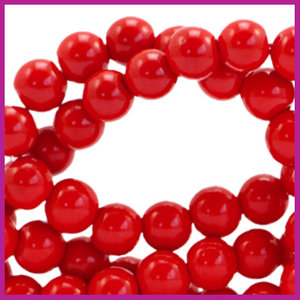 Glaskraal opaque Ø4mm fiery red