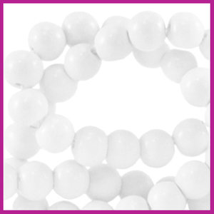 Glaskraal opaque Ø4mm bright white