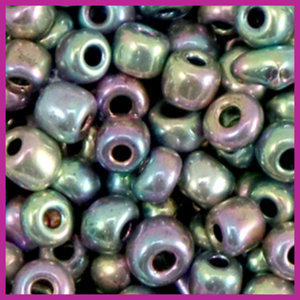 Rocailles 6/0 (4mm) metallic shine multicolour silver