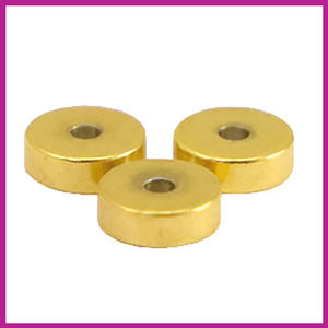RVS stainless steel kralen disc plat 6mm goud