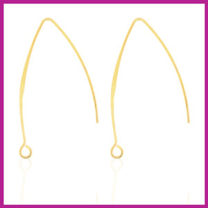 RVS stainless steel oorhangers large goud