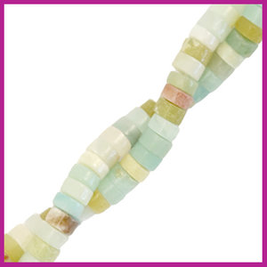 Natuursteen kraal disc 4mm soft turquoise blue