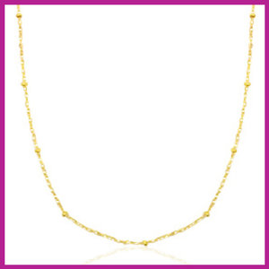 (RVS) Stainless steel halsketting bolletjes 55cm goud