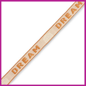 Lint met tekst "dream" beige brown