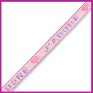 Lint met tekst "j'adore" pink purple 