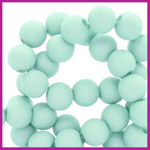 Acryl kraal mat rond 6mm soft turquoise blue