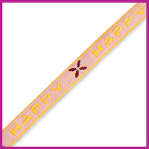 Lint met tekst "happy" Pink-yellow warm red