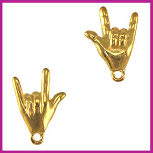 DQ metaal bedel "Rock on" hand goud