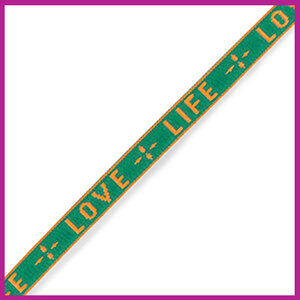 Lint met tekst "love life" green orange