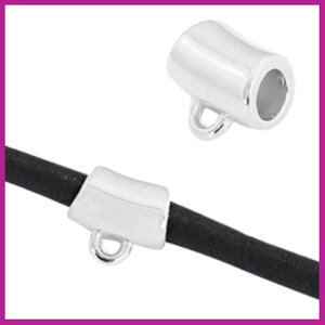 DQ metalen schuifkraal met oog Ø3.5mm antiek zilver