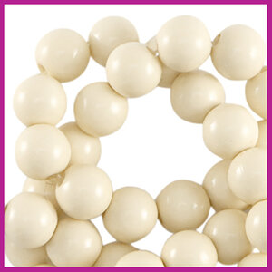 Acryl kraal shiny rond 6mm linen white