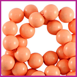 Acryl kraal shiny rond 6mm coral orange