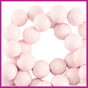 Acryl kraal shiny rond 6mm touch of pink
