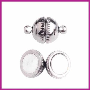 Metaal magneetslot bol 8mm Antiek zilver
