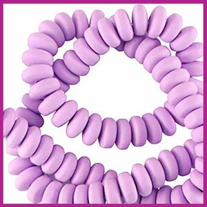 Polymeer kraal rondel 7mm lavender purple