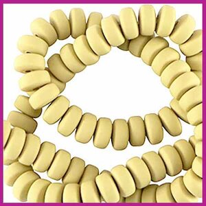 Polymeer kraal rondel 7mm suntan yellow