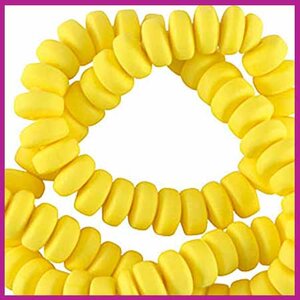 Polymeer kraal rondel 7mm sunburst yellow