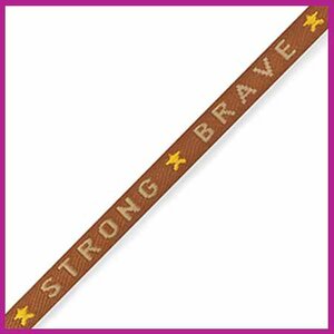 Lint met tekst "strong brave" rust orange