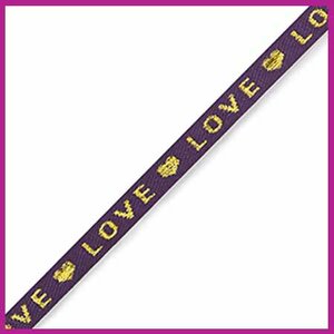 Lint met tekst "love" purple-gold