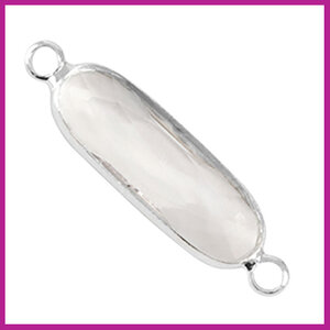 Tussenstuk crystal glas langwerpig crystal zilver