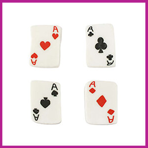 Polymeer kralenmix azen wit zwart rood