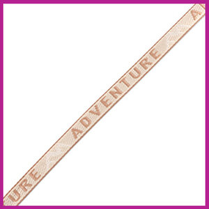 Lint met tekst "adventure" beige brown