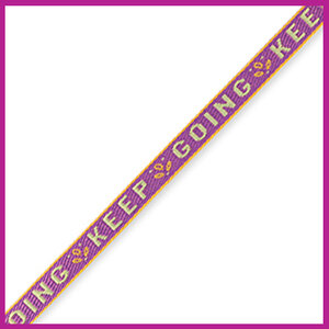 Lint met tekst "keep going" paisley purple green