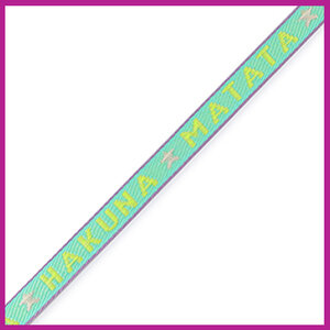  Lint met tekst "hakuna matata" turquoise blue neon yellow