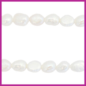Zoetwaterparels nugget 5-6 mm naturel wit