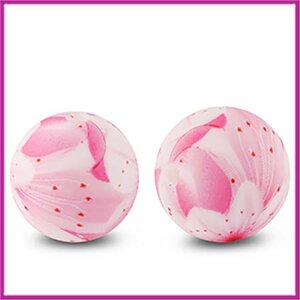 Siliconen kraal rond bloem roze