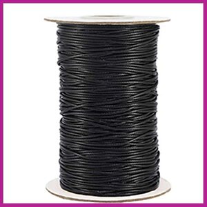 Macramé draad gevlochten 1mm zwart