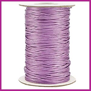 Macramé draad gevlochten 1mm sheer lilac