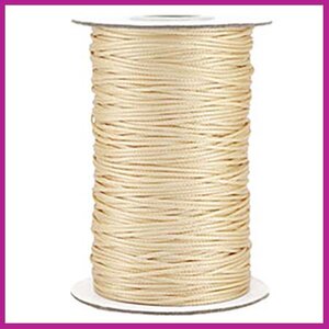 Macramé draad gevlochten 1mm cream beige
