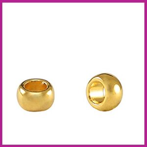 DQ metaal kraal rondel 5mm goud