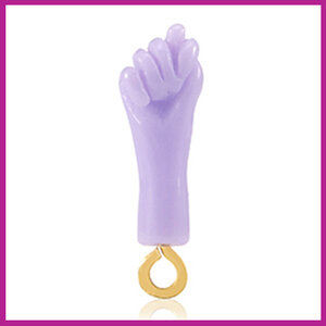 Resin hanger hart "Mano Fico" sheer lilac-goud