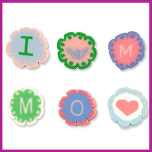 Polymeer kralenmix "I LOVE MOM" multicolor light