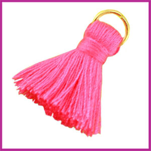 Kwastje met ring small ca.25mm Neon pink