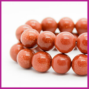 Goudsteen kraal bruin rond Ø8 mm