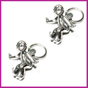 Sterling zilver 925 bedel 3D engeltje 13mm