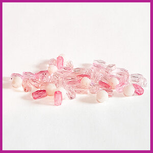 Glasmix mini facet disc/tube roze