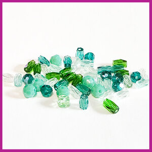 Glasmix mini facet disc/tube groen