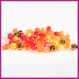 Glasmix mini facet disc/tube oranje geel