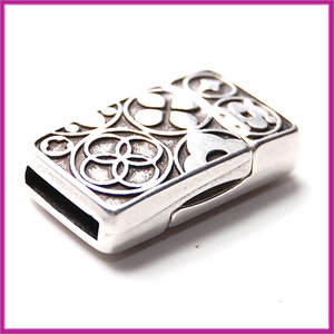 DQ metaal magneetslot rechthoek voor 10mm leer Antiek zilver