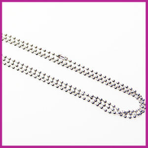 Ballchain halsketting RVS met sluiting Ø2mm  AZ