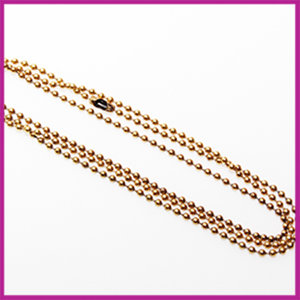 Ballchain halsketting RVS met sluiting Ø2,5mm Antiek goud