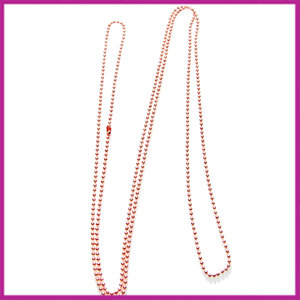 Ballchain halsketting RVS met sluiting 2,5mm Rosegold