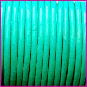 DQ leer rond 2 mm Gumdrop Green per 50cm