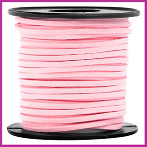 Imitatie suede veter 3mm Pink per meter
